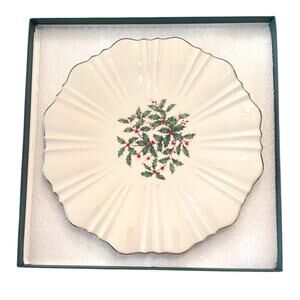 New In Box Lenox Special Holiday Plate Trivet Serving Holly Berry Christmas